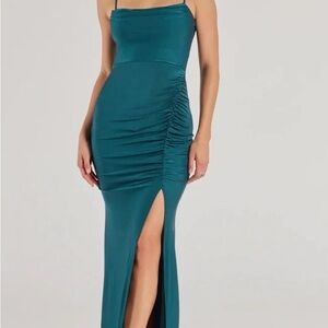 Windsor Teal Maxi Dress with Slit